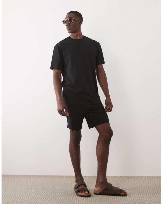 Only & Sons Black Short Sleeve Waffle T-shirt for men