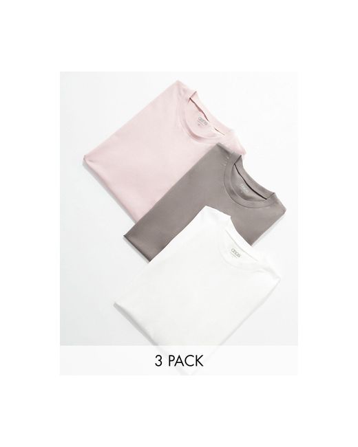 ASOS White 3 Pack T-shirt for men