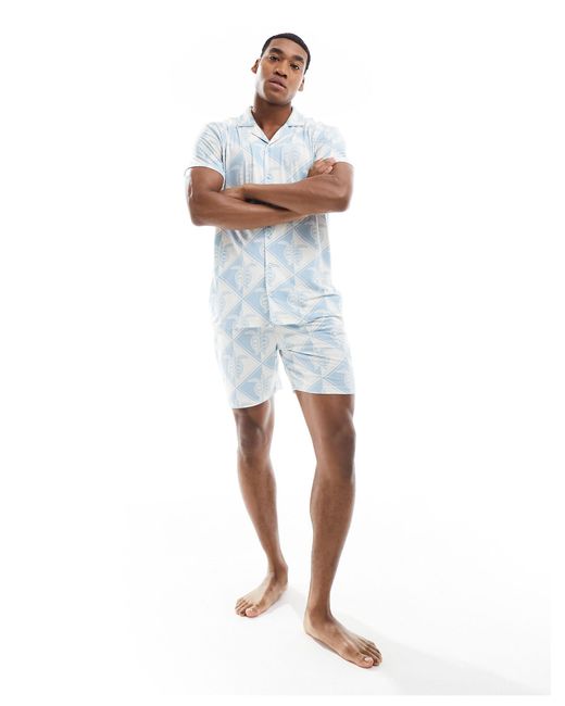 Pijama corto Chelsea Peers de hombre de color White