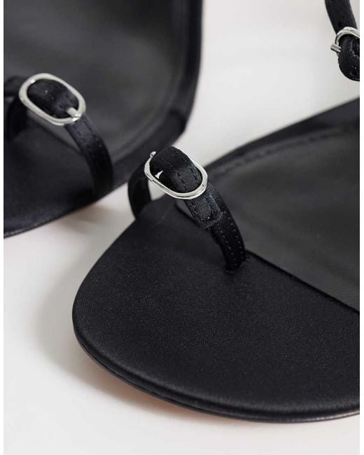 Mango Black Minimal Heeled Sandal With Buckles