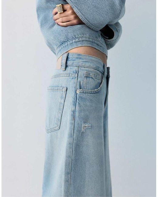 Pull&Bear Blue Low-rise Jorts