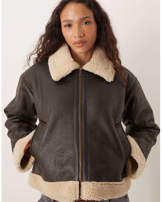 JJXX Black Aviator Cropped Jacket