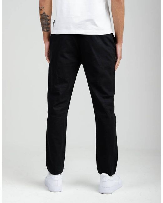 French Connection Blue Cotton-Linen Blend Drawstring Cuffed Trousers for men
