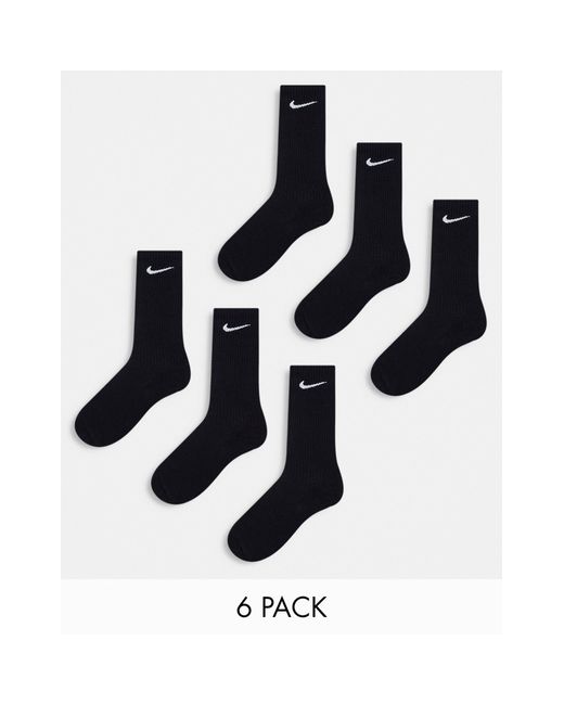 Nike Black – 6er-pack gepolsterte unisex-crew-socken