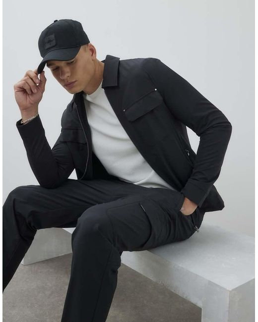 River Island Gray Muscle Fit Shacket for men