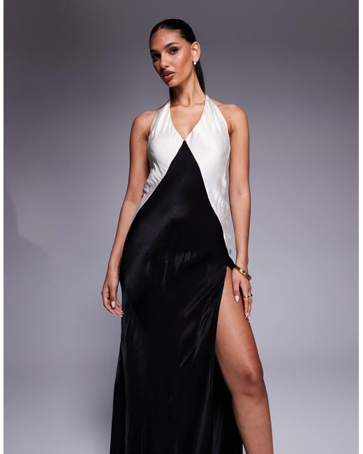 Bardot Blue Yve Contrast Halter Dress