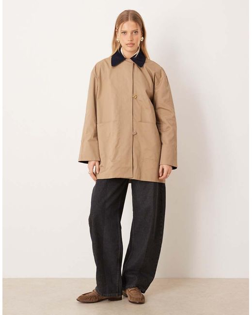 Aware Natural Short Trench With Cord Collar