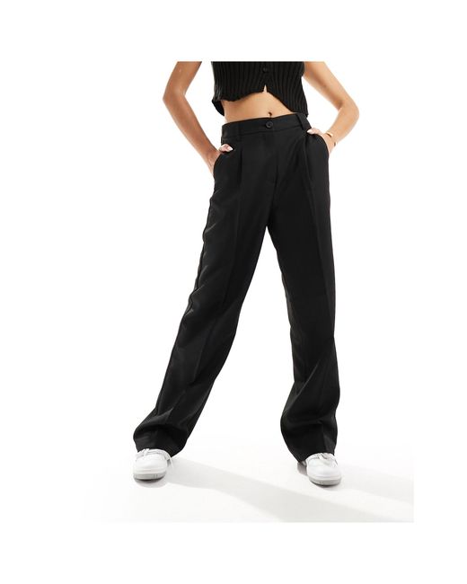 Noisy May Black High Waisted Wide Leg Tailored Trousers