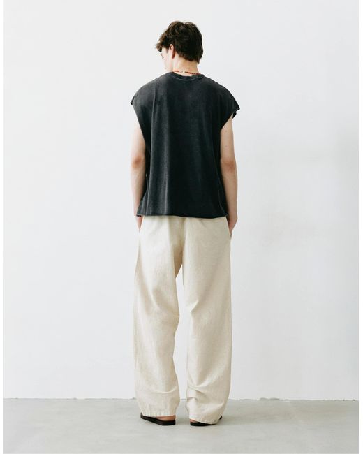 Pull&Bear Jogger mit leinen in White für Herren