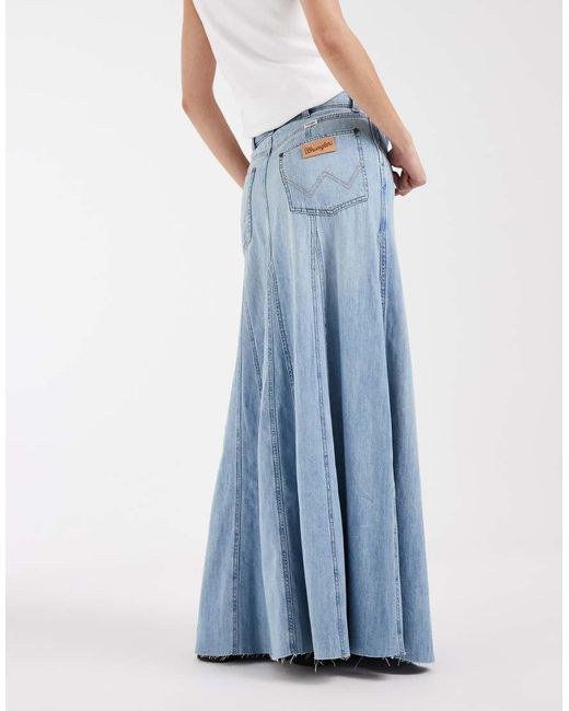 Wrangler Geplooide Maxi Rok in het Blue