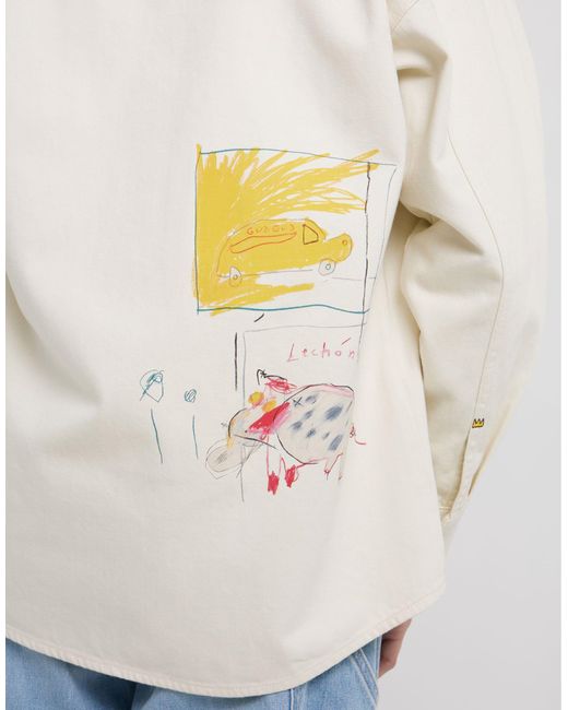 Lee Jeans Natural X Jean-michael Basquiat Capsule Scribble Artwork Print Shirt