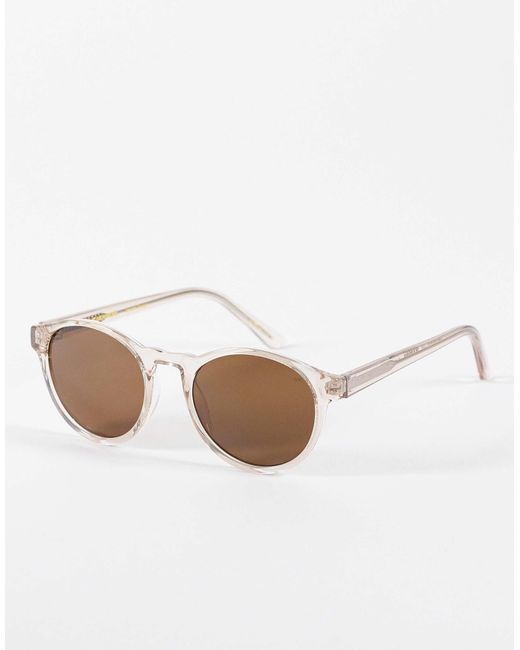 A.Kjærbede White Marvin Round Sunglasses