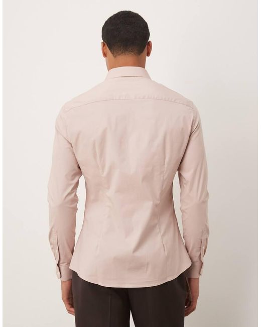 ASOS Natural Skinny Stretch Work Shirt for men