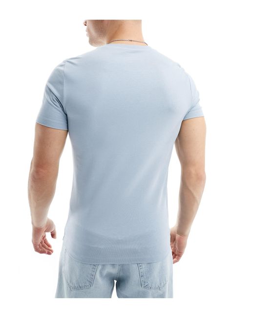 ASOS Blue 3 Pack Muscle Fit Crew Neck T-shirt for men