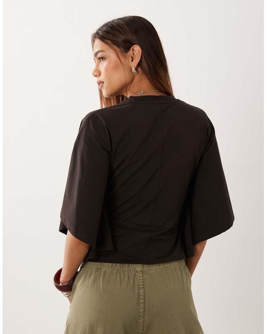 ASOS Brown Short Sleeve Top