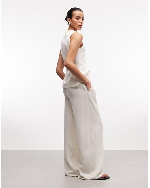 Reclaimed Vintage White Cotton Rich Pull On Relaxed Pants