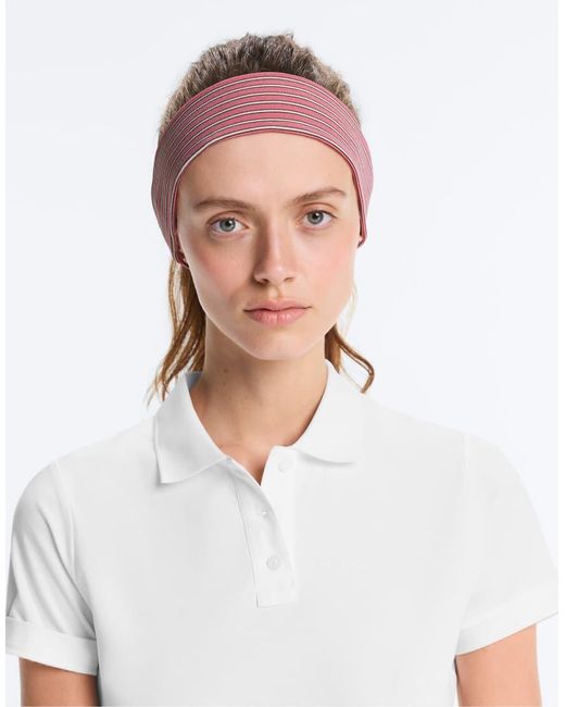 Oysho White 6 Cm Striped Sports Headband
