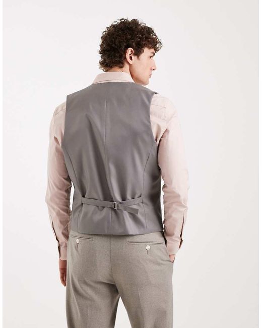 ASOS Natural Slim Suit Vest for men