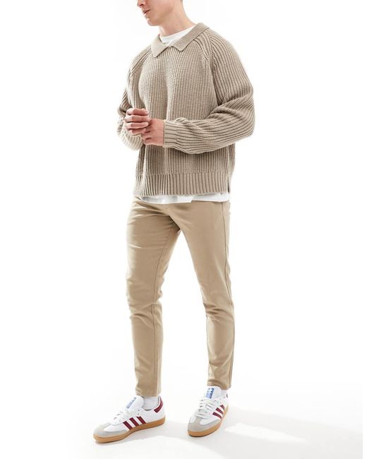Chinos Beis De Corte Slim De -Beis Neutro JJ Rebel de hombre de color Natural