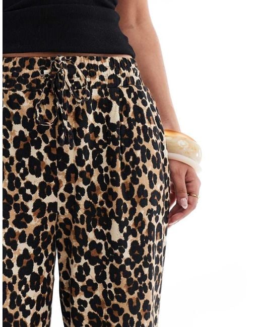 Vero Moda Black Linen Touch Wide Leg Trousers