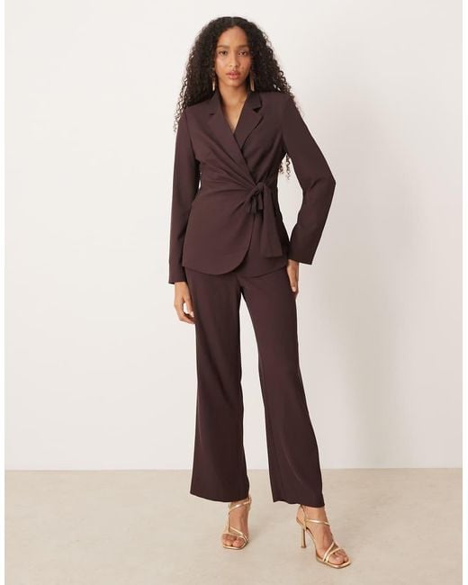 Aware Purple Tie Side Tailored Blazer Co-ord