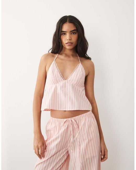 Missy Empire Pink Cotton Blend Peplum Hem Cami Top