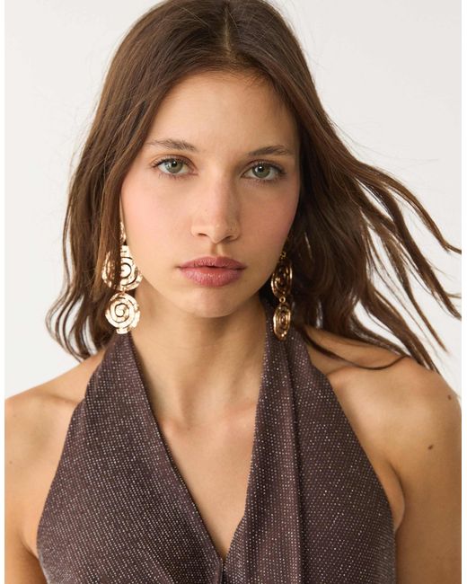 Top dos nu à paillettes Stradivarius en coloris Gray
