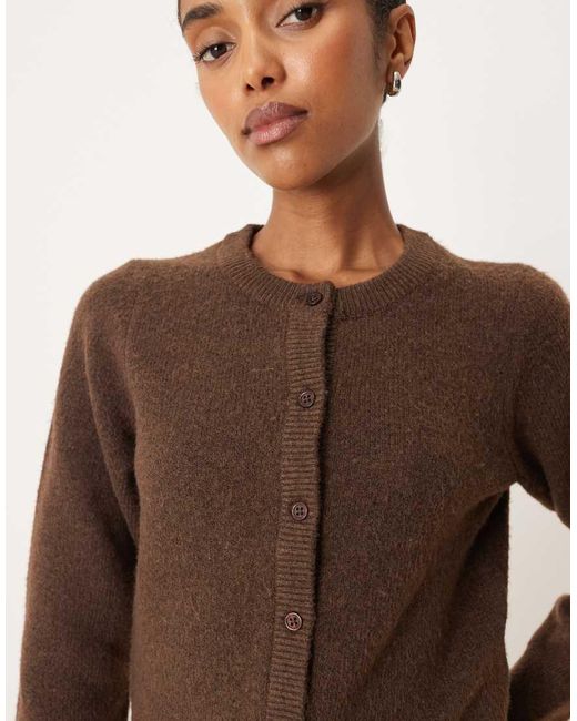 Brave Soul Blue Crew Neck Soft Touch Cardigan