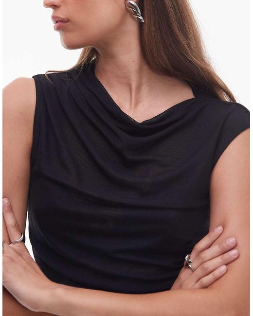Nia Black Marge Short Sleeve Top