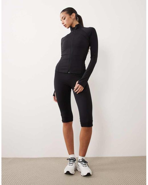 Gina Tricot Black Mix And Match Zip Up Yoga Jacket