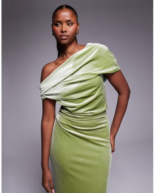 ASOS Green – samt-midikleid