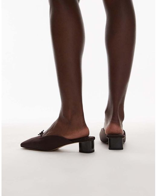 & Other Stories Brown Satin Mule Heeled Pump