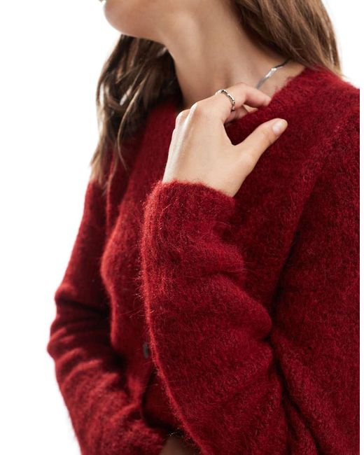 Cardigan Bordeaux di Vero Moda in Red