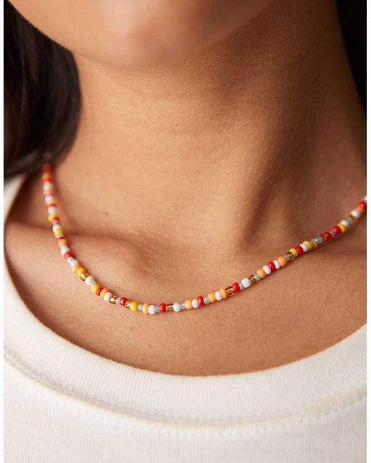 ASOS Ketting Met Veelkleurige Kralen in het Brown