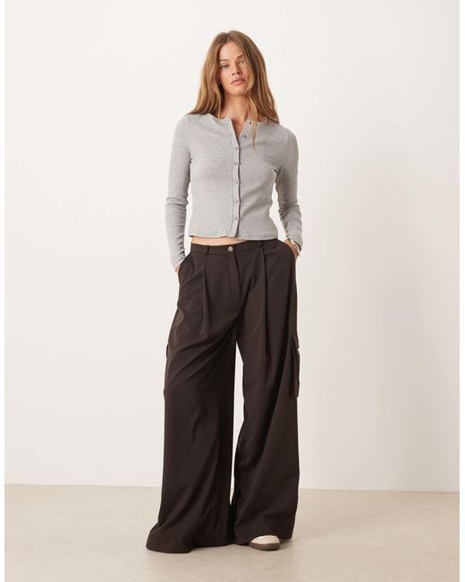 ASOS White Tailored Wide Leg Cargo Trouser