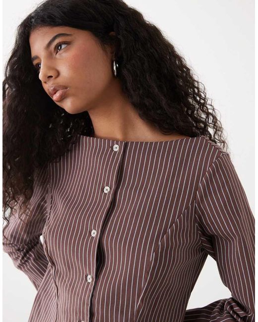 Reclaimed Vintage Purple Tailored Top With Button Down Front