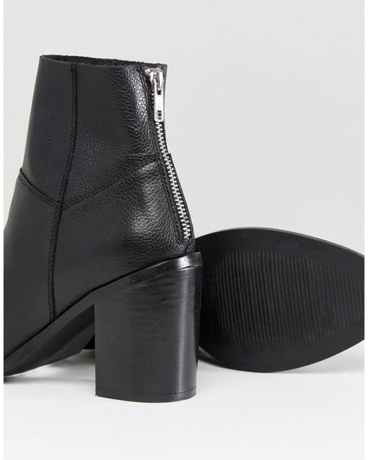 asos black leather ankle boots