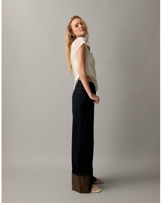 ASOS Red Wide Leg Jean With Extreme Turn Up
