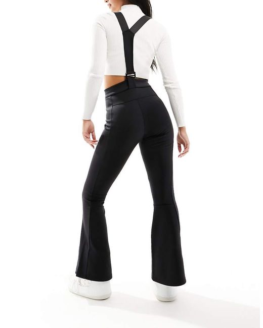 Pantalones Negros De Pernera Ancha Con Tirantes De Ski Threadbare de color Black