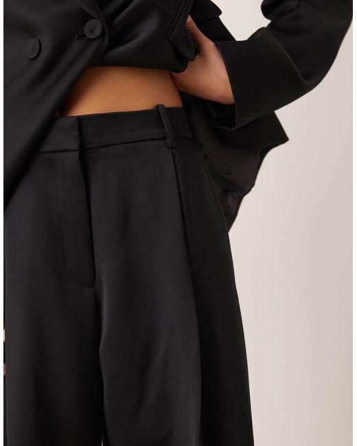 Mango Black Gilda Satin Look Tailored Trouser Co-ord