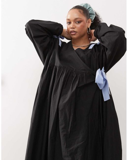 Collusion Black Plus – wickel-maxikleid