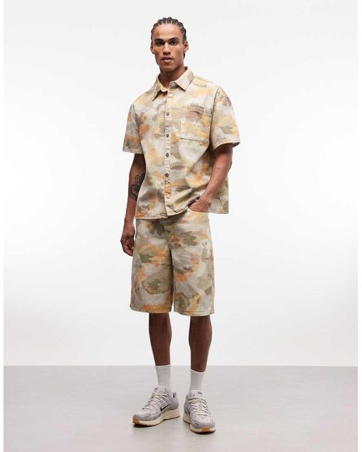 Liquor N Poker Natural Boxy Denim Shirt Co-Ord for men