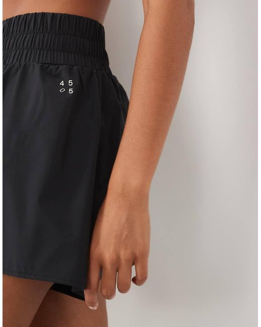 4505 Gray Active High Waist 2-In-1 Tennis Shorts With Ball Pocket