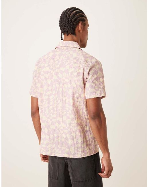 Farah Natural Angelo Short Sleeve Abstract Print Shirt for men