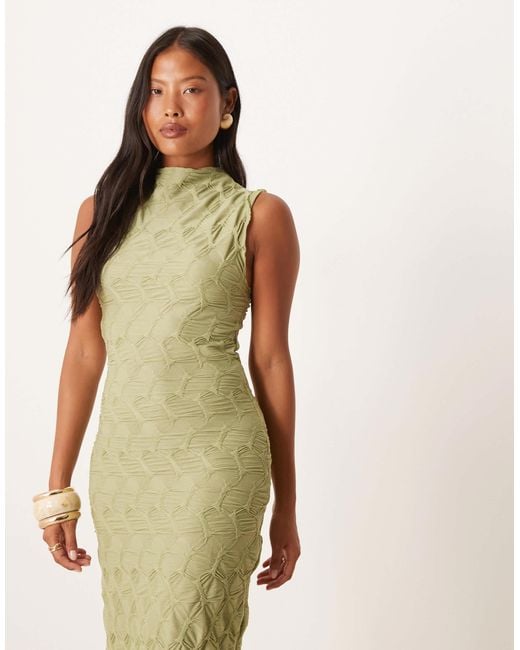 chinese dress ladies Textured Jersey Backless Maxi Dress in Ivory - 4 main image 1