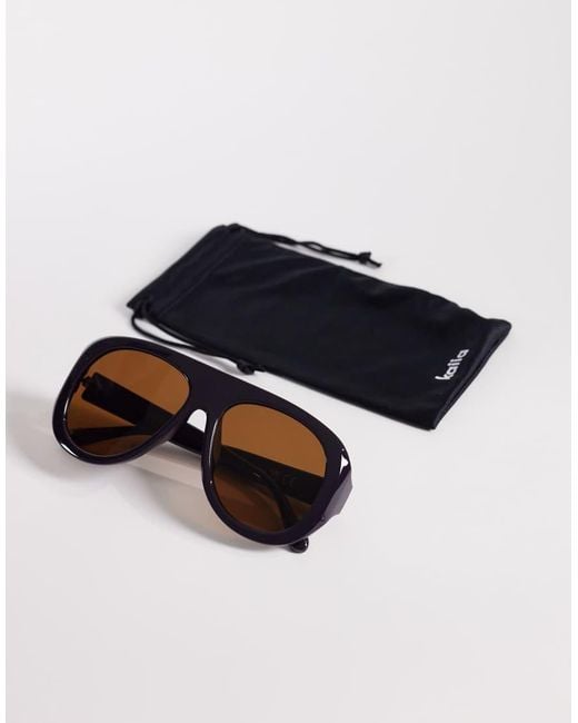 Kaiia Multicolor Exclusive Chunky Tan Lens Aviator Sunglasses
