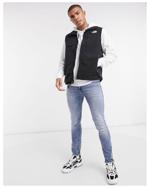 the north face denali vest in black