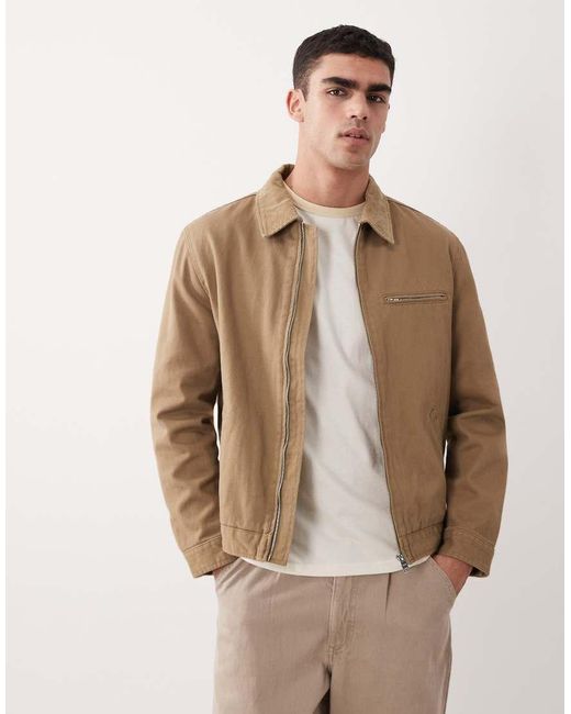 Mango Natural 100% Cotton Zip Through Denim Jacket for men