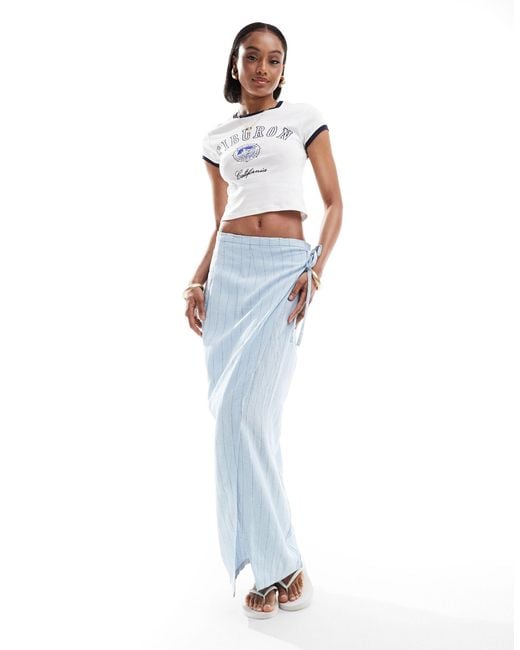 Vero Moda White Wrap Midi Skirt