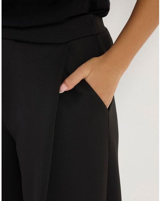 PixieGirl Black Petite Pleated Barrel Trousers